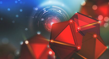 Artificial Intelligence. Observation, data collection and protection. Big Data Concept. Computer Mind and Quantum Architecture 3D Illustrationの写真素材