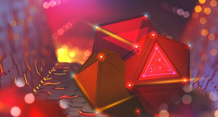 Artificial Intelligence and Future processor. Big Data Concept. Computer Mind and Quantum...