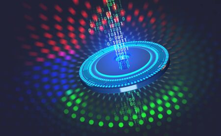 Digital data protection. Internet security in the global network. Concept cyberspace of the future....