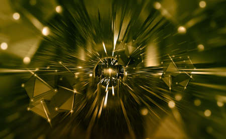 artificial intelligence. high speed data stream. Big data concept. Computer Mind and Quantum...