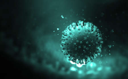 Immunity and fight against viral infection. Virus, germs, microbe, bacterium, pathogen organism. Abstract 3D illustration of antigen in human bodyの写真素材