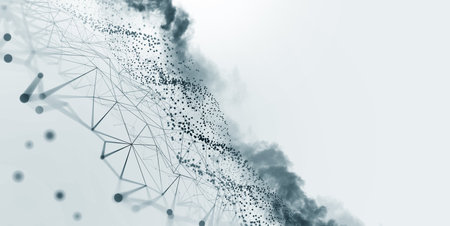Big data, cryptography programming 3D illustration. Neural network, cloud technologies. Global...