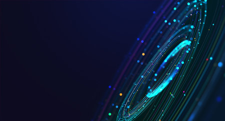 Wireless systems, globalization, big data. Data analytics, blockchain technology. 3D illustration of...