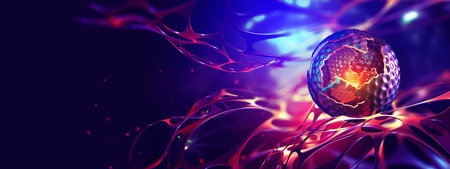 Digital nanotechnology, neural network, futuristic cryptocurrency CPU processor. Artificial Intelligence Data Analysts. future processor. Quantum CPU in nanotech computer network 3D illustrationの写真素材