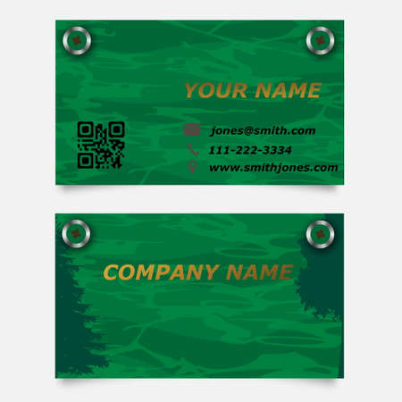 Business card with collor green effect vectorのイラスト素材