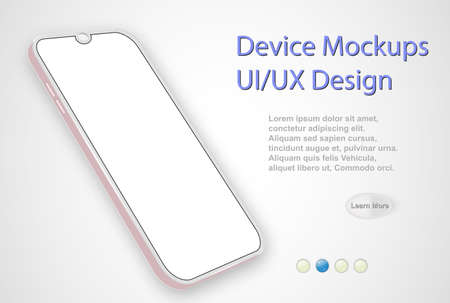 Smartphone blank screen, phone mockup. Infographic template with user interface for presentation.の写真素材