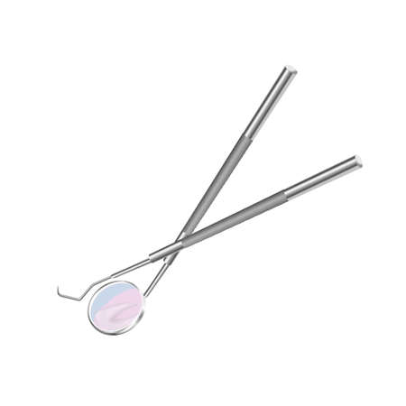Dental tools, mirror - vector illustration.のイラスト素材