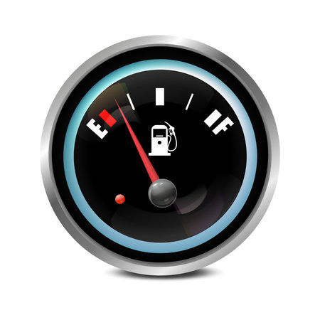 Fuel gauge. Half tank. Vector illustration on white backgroundのイラスト素材