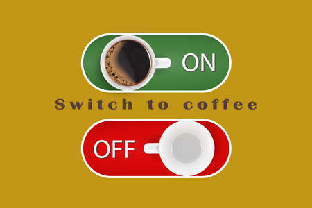 Coffee Poster Advertising Leaflet. Switch to coffee. Vector Illustrationのイラスト素材