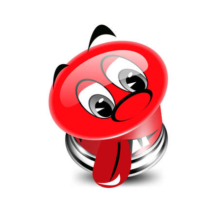 Smile face red circle icon. Vector illustration