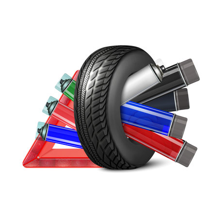 Vector realistic, 3D spray paint wheel for auto paintingのイラスト素材
