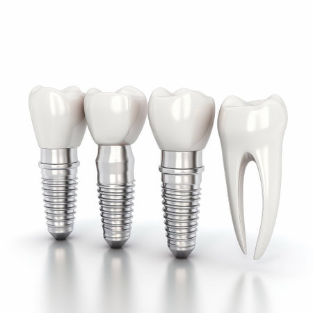 Human teeth and Dental implant Illustration. Created with Generative AIの写真素材