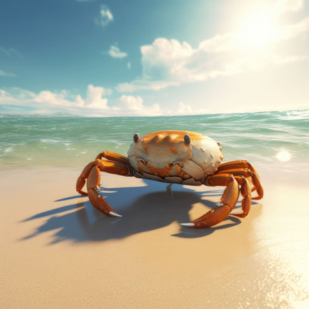 Horned crab perfect macro details. Created with generative AIの写真素材