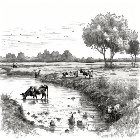 Sketch of bull, Hand drawn illustration. Created with generative AIの写真素材