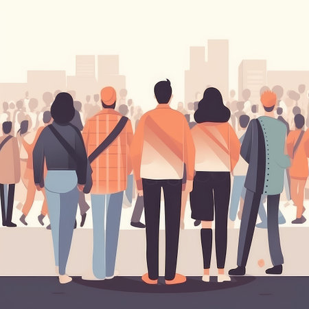 The concept of the struggle for rights and freedoms. Protest. Hands clenched into fists, against . flat illustration. Created with generative AIの写真素材