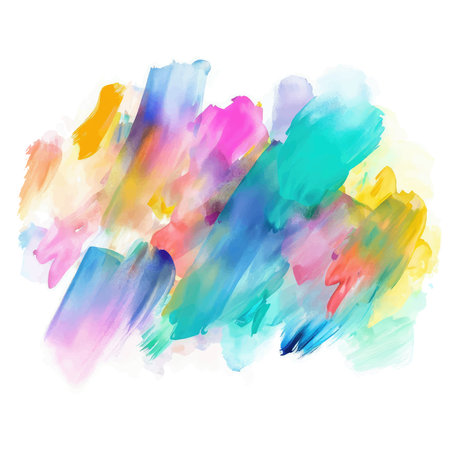Colorful watercolor hand drawn paper texture torn splatter banner. Wet brush painted spots and strokes abstract vector illustration.のイラスト素材