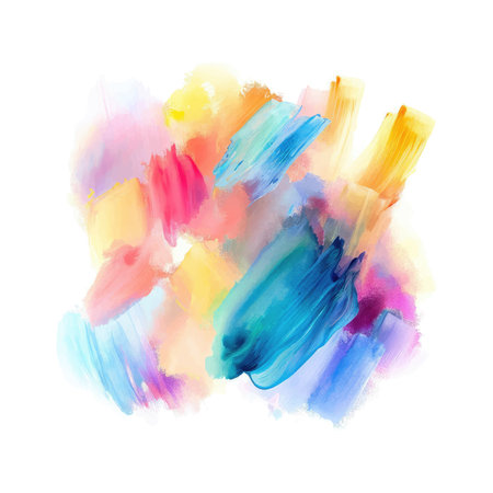 Colorful watercolor hand drawn paper texture torn splatter banner. Wet brush painted spots and strokes abstract vector illustration.のイラスト素材