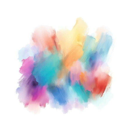 Colorful watercolor hand drawn paper texture torn splatter banner. Wet brush painted spots and strokes abstract vector illustration.のイラスト素材