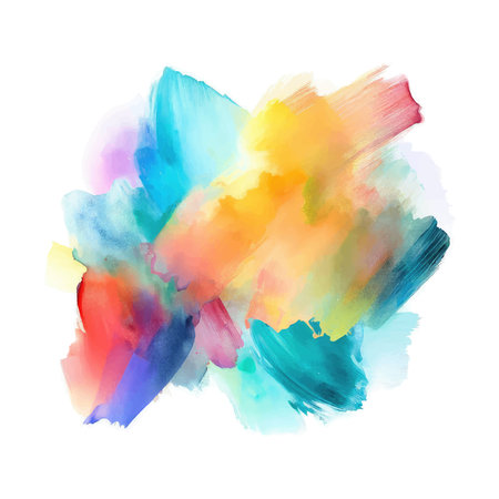 Colorful watercolor hand drawn paper texture torn splatter banner. Wet brush painted spots and strokes abstract vector illustration.のイラスト素材