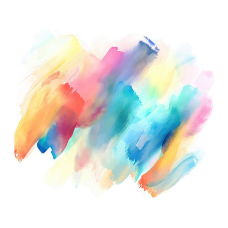 Colorful watercolor hand drawn paper texture torn splatter banner. Wet brush painted spots and strokes abstract vector illustration.のイラスト素材