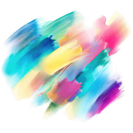 Colorful watercolor hand drawn paper texture torn splatter banner. Wet brush painted spots and strokes abstract vector illustration.のイラスト素材