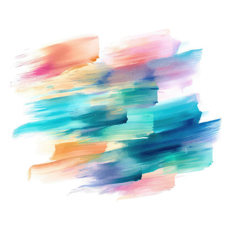 Colorful watercolor hand drawn paper texture torn splatter banner. Wet brush painted spots and strokes abstract vector illustration.のイラスト素材