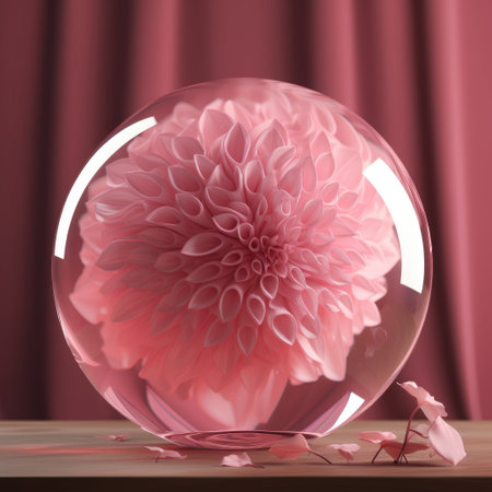 Astra flower in a crystal ball .Created with generative AIの写真素材