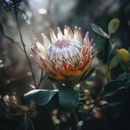 Beautiful blooming flower Warat Flora, Protea susara.Created with generative AI