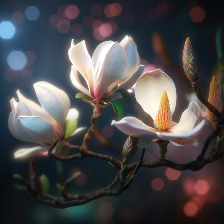 beautiful wild meadow flowers on nature dark background. Vintage outdoor photo .Created with generative AIの写真素材