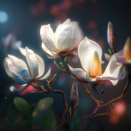beautiful wild meadow flowers on nature dark background. Vintage outdoor photo .Created with generative AIの写真素材