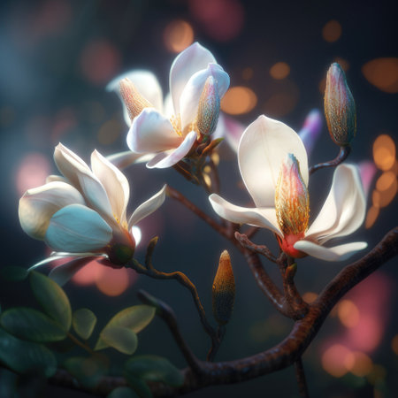 beautiful wild meadow flowers on nature dark background. Vintage outdoor photo .Created with generative AIの写真素材