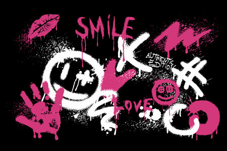 Urban street art graffiti typography with splatter splash effect for graphic t-shirt or sweatshirtのイラスト素材