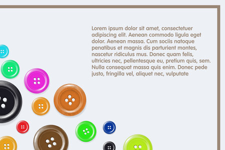 Vector collection of buttons for clothes, art and crafts in various bright colors. Fashion and needlework.のイラスト素材