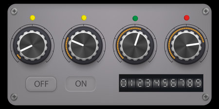 Vector illustration of a mixing console or sound, digital board.のイラスト素材