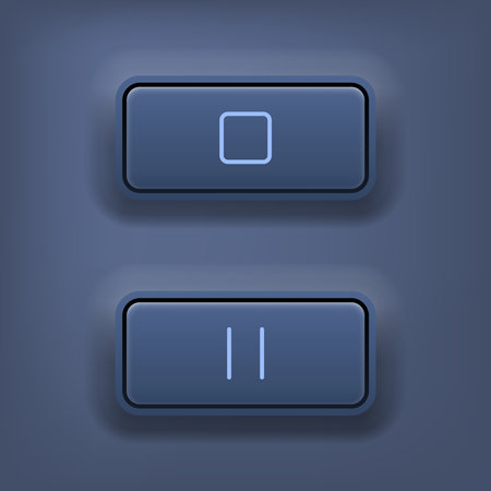 Set of blue buttons. Collection of user interface elements. Vector illustration.