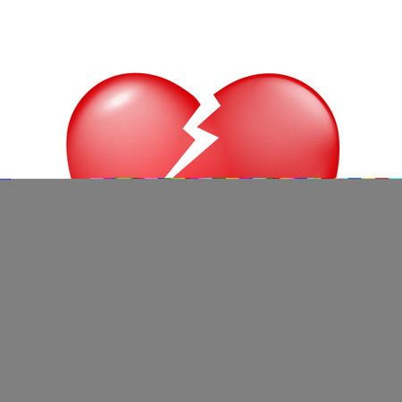 Vector realistic red heart and broken heartsのイラスト素材