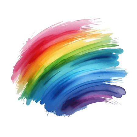 Colorful watercolor hand drawn paper texture torn splatter banner. Wet brush painted spots and strokes.のイラスト素材