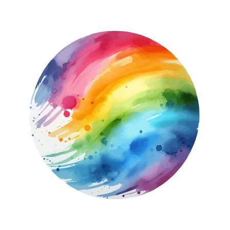Colorful watercolor hand drawn paper texture torn splatter banner. Wet brush painted spots and strokes.のイラスト素材