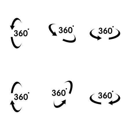 Icons circular symbol. Rotation direction icon, symbol.のイラスト素材