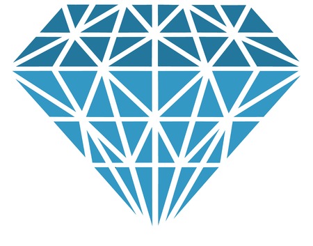 Vector illustrated diamond on white backgroundのイラスト素材