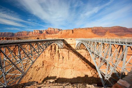 Navajo bridge over the Grand Canyon, Arizona, USAの写真素材