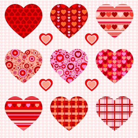 illustration - set of heartsのイラスト素材