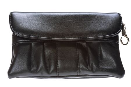Black female bag isolated on white backgroundの写真素材