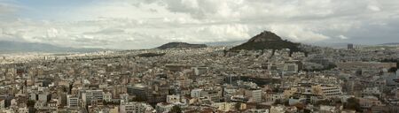 Athens aerial view from Acropolis and Lycabettus hill, Greeceの写真素材