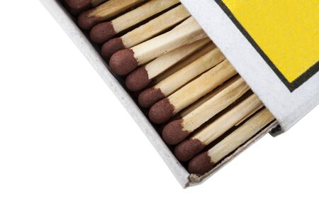 Matchbox and matches isolated on white backgroundの写真素材