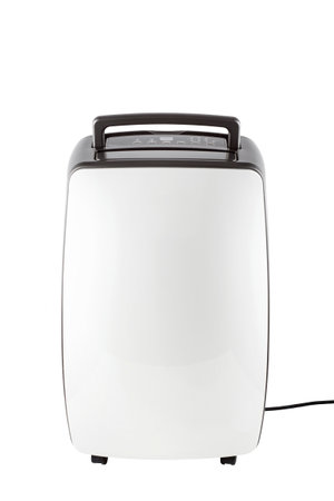 Portable air conditioner or mobile dehumidifier isolated on white backgroundの写真素材