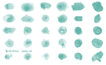Set of vector round spots in a watercolor style. Suitable for abstract backgrounds and trendy decor, cards, design invitations, etcのイラスト素材