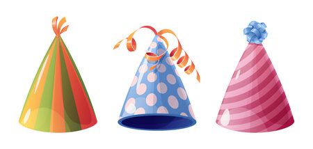 Birthday cap. Party hat. Holiday accessory for congratulating the birthday boy on an isolated backgroundのイラスト素材