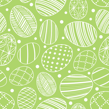 Easter egg seamless pattern. Vector Doodle texture of holiday eggs. Easter illustration. Perfect for wallpaper or fabricのイラスト素材