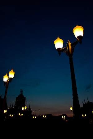 Light from the lamp on the evening の写真素材